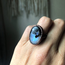 Load image into Gallery viewer, Rainbow Moonstone Ring - Oval #1 (Size 7.25) - Ready to Ship