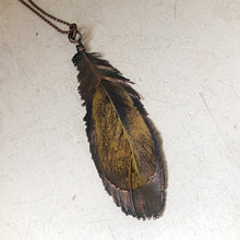 Load image into Gallery viewer, Electroformed Yellow Macaw Feather Necklace - Ready to Ship