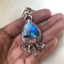 Load image into Gallery viewer, Blue Labradorite Teardrop & Five Crystal Necklace - Ready to Ship
