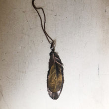 Load image into Gallery viewer, Electroformed Yellow Macaw Feather Necklace - Ready to Ship
