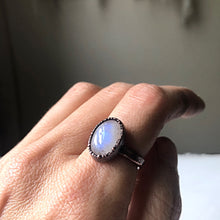 Load image into Gallery viewer, Rainbow Moonstone Ring - Oval #4 (Size 7.25) - Ready to Ship