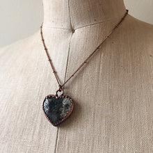 Load image into Gallery viewer, Moss Agate Heart Necklace #1 - Ready to Ship