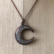 Load image into Gallery viewer, Moss Agate Crescent Moon Necklace #1 - Ready to Ship