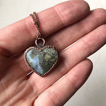 Load image into Gallery viewer, Moss Agate Heart Necklace #2 - Ready to Ship