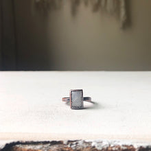Load image into Gallery viewer, Rainbow Moonstone Ring - Rectangular #6 (Size 6-6.25) - Ready to Ship