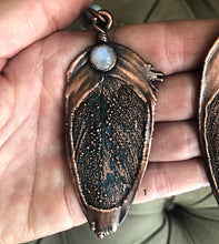 Load image into Gallery viewer, Macaw Feather with Moonstone on Mala Style Necklace - Ready to Ship