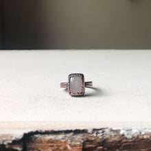 Load image into Gallery viewer, Rainbow Moonstone Ring - Rectangular #4 (Size 8) - Ready to Ship