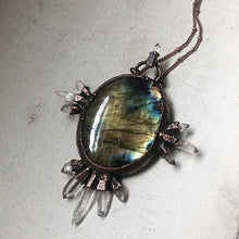 Load image into Gallery viewer, Large Labradorite & Crystal Statement Necklace - Ready to Ship
