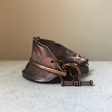 Load image into Gallery viewer, Electroformed Feather and Leather Wrap Bracelet #1 - Ready to Ship