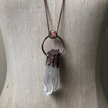 Load image into Gallery viewer, Arkansas Clear Quartz Quartz & Raw Sunstone Statement Necklace - Summer Solstice Collection 2019