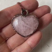 Load and play video in Gallery viewer, Rose Quartz Heart Necklace #2
