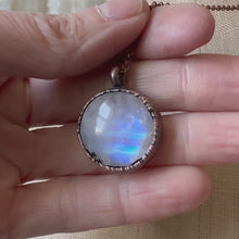 Load and play video in Gallery viewer, Round Rainbow Moonstone Necklace #2 - Ready to Ship
