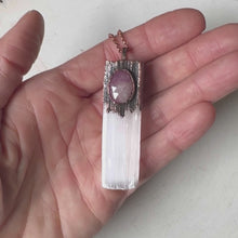 Load and play video in Gallery viewer, Selenite &amp; Pink Sapphire Necklace - Ready to Ship
