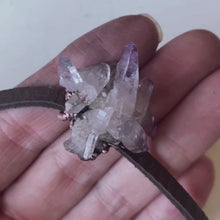Load and play video in Gallery viewer, Vera Cruz Amethyst &amp; Leather Choker #2 - Ready to Ship
