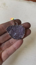 Load and play video in Gallery viewer, Amethyst Druzy &quot;Shine&quot; Necklace #5 - Ready to Ship
