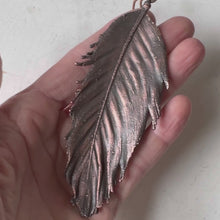 Load and play video in Gallery viewer, Electroformed Wild Feather Messenger Necklace - Ready to Ship
