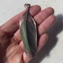 Load and play video in Gallery viewer, Electroformed Green Macaw Feather Necklace - Ready to Ship
