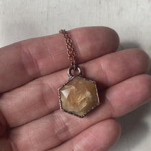 Load and play video in Gallery viewer, Sunstone Hexagon Necklace #1 - Ready to Ship
