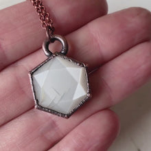 Load and play video in Gallery viewer, White Moonstone Hexagon Necklace #2 - Ready to Ship
