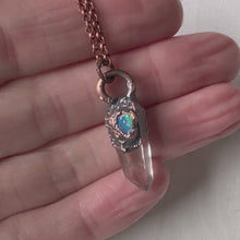 Load and play video in Gallery viewer, Clear Quartz Point &amp; Raw Opal Necklace #2 - Ready to Ship
