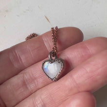 Load and play video in Gallery viewer, Rainbow Moonstone Heart Necklace #2- Ready to Ship
