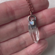 Load and play video in Gallery viewer, Clear Quartz Point &amp; Raw Opal Necklace #1 - Ready to Ship
