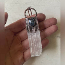 Load and play video in Gallery viewer, Selenite &amp; Blue Kyanite Necklace #1 - Ready to Ship
