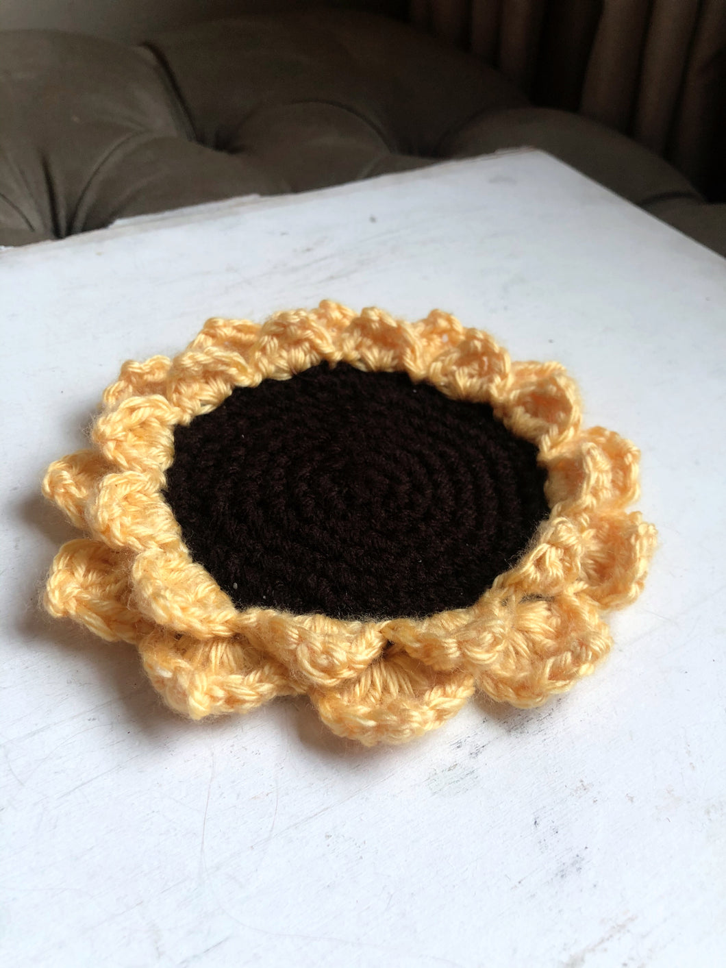 Sunflower Coaster - Made to Order by Chez Crochet
