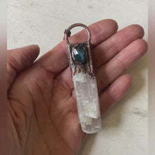 Load and play video in Gallery viewer, Selenite &amp; Blue Kyanite Necklace #2 - Ready to Ship
