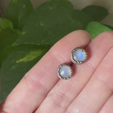 Load and play video in Gallery viewer, Rainbow Moonstone Stud Earrings - Ready to Ship
