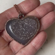 Load and play video in Gallery viewer, Agate Druzy “Broken Open” Heart Necklace - Ready to Ship
