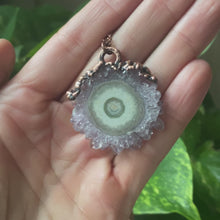 Load and play video in Gallery viewer, Amethyst Stalactite Slice Necklace #2 - Ready to Ship
