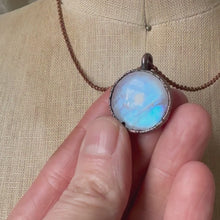 Load and play video in Gallery viewer, Round Rainbow Moonstone Necklace - Ready to Ship
