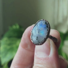 Load and play video in Gallery viewer, Rainbow Moonstone Ring (Size 5.5) - Ready to Ship
