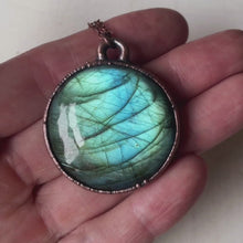 Load and play video in Gallery viewer, Labradorite New Moon in Pisces Necklace
