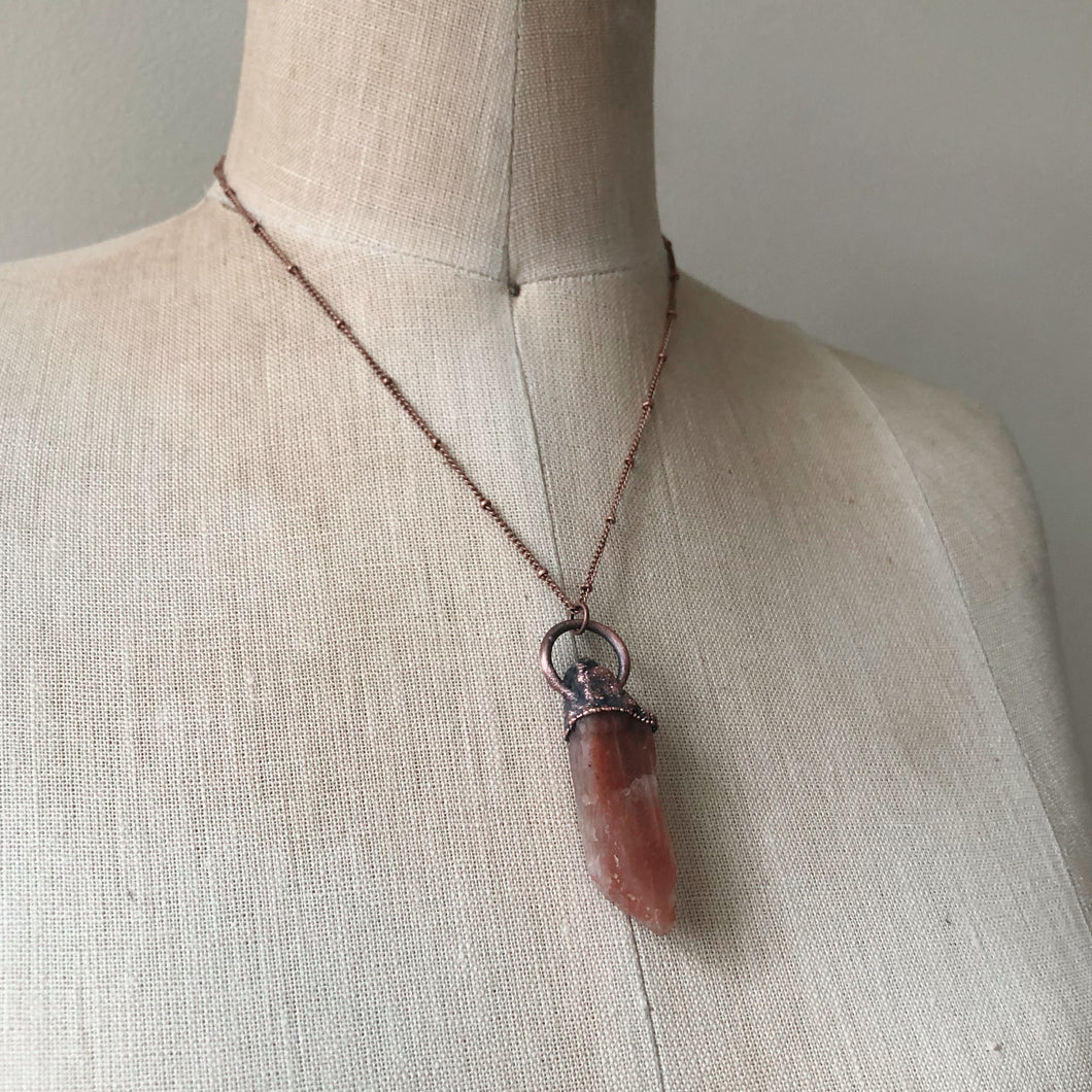 Raw Sunstone Necklace #1 - Ready to Ship
