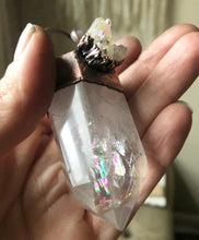 Load image into Gallery viewer, Clear Quartz Point, Angel Aura and Moonstone Necklace - Ready to Ship
