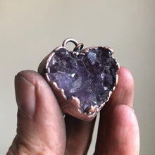 Load image into Gallery viewer, Dark Amethyst Druzy Heart Necklace #1 - Ready to Ship
