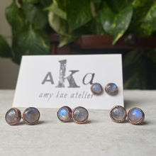 Load image into Gallery viewer, Rainbow Moonstone Stud Earrings - Made to Order
