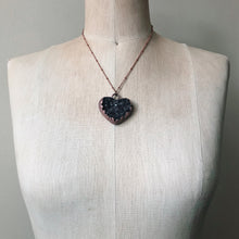 Load image into Gallery viewer, Dark Amethyst Druzy Heart Necklace #4 - Ready to Ship
