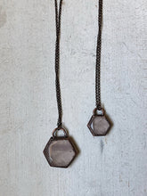 Load image into Gallery viewer, Rose Quartz Hexagon Necklace
