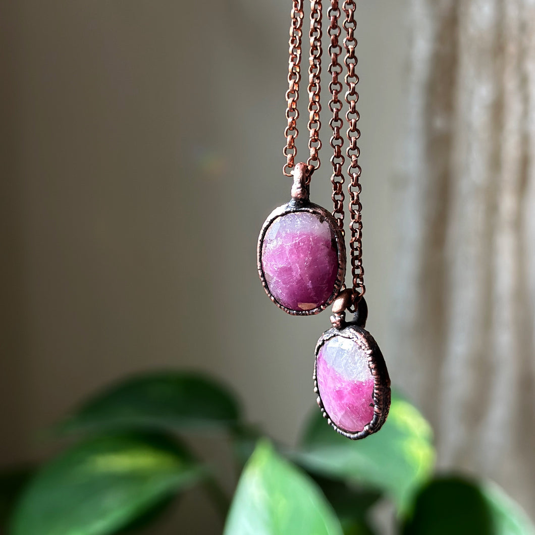Pink Sapphire Necklace - Ready to Ship