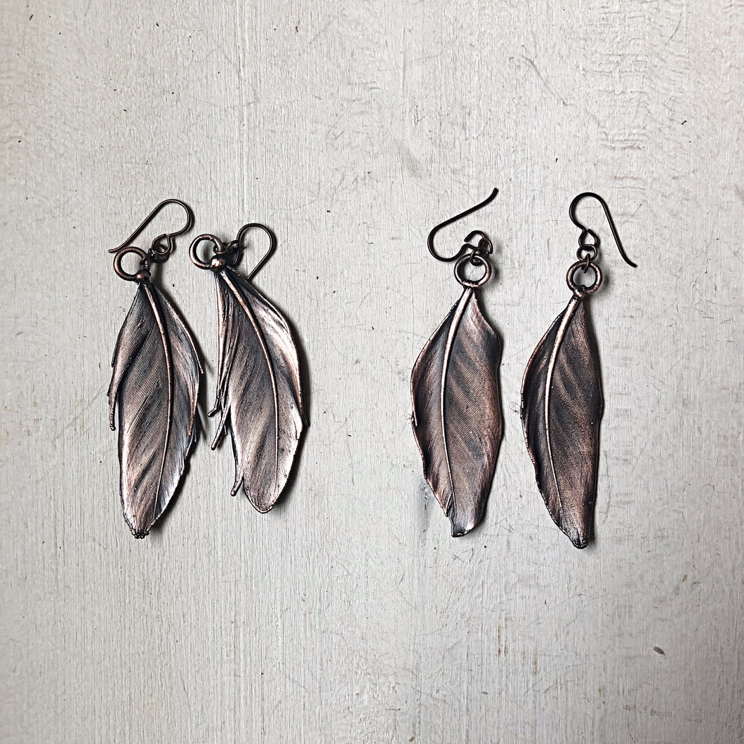 Electroformed  Feather Earrings (Large) - Ready to Ship
