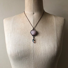 Load image into Gallery viewer, Rose Quartz Hexagon with Angel Aura Point Necklace - Ready to Ship
