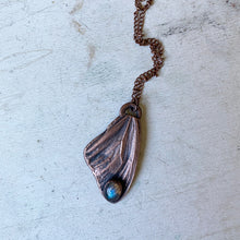 Load image into Gallery viewer, Electroformed Butterfly Wing &amp; Labradorite Necklace #4 - Ready to Ship
