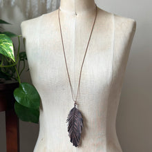 Load image into Gallery viewer, Electroformed Wild Feather Messenger Necklace - Ready to Ship
