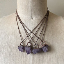 Load image into Gallery viewer, Raw Tibetan Amethyst Mini Cluster Necklaces - Snow Moon Collection
