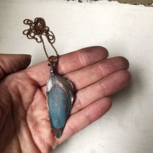 Load image into Gallery viewer, Electroformed Macaw Feather Necklace #1 - Ready to Ship
