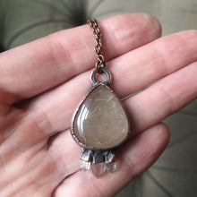 Load image into Gallery viewer, Rutile Quartz Teardrop with Clear Quartz Points Necklace - Ready to Ship
