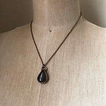Load image into Gallery viewer, Silver Obsidian Teardrop Necklace #2 - Ready to Ship
